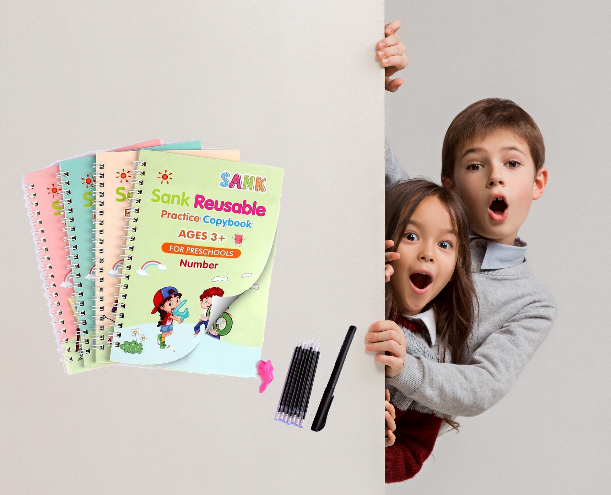 Cahier de calligraphie 3D réutilisable Montessori pour enfants, livre  magique, cahier de calligraphie, écriture, cadeaux
